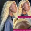 Perruques synthétiques Perruques synthétiques dentelle frontale perruque 13x6 13x4 dentelle cheveux perruques miel blond vague profonde cheveux bouclés cheveux perruques pour les femmes ldd240313