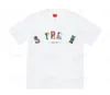 2024 City Embroidery Logo Arc Rainbow Short sleeved T-shirt Black and White