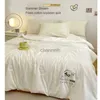 Comforters sets Soybean Fibre Cool Quilt Blanket for Summer Double Quilts White Bacteriostasis Single Washed Cotton Summer Quilt Free Shipping YQ240313