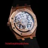 Mais recente relógio de pulso AP Leisure Royal Oak Série 15500 Máquinas Automáticas Mens 18K Material Ouro Rosa 41MM Calibre Conjunto Completo