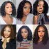 V Part Wig Human Hair Wigs For Black Women Natural Color 10-14 Inches Short Bob Curly Clip in Wig 150% Density