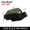 Liitokala 36V 10AH 12AH 15AH 20AH Bateria de bicicleta elétrica Little Frog sob o assento post pacote de baterias ebike para 250w-500w