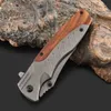 Camping Hunting Knives 8.2 Tactical Outdoor Camping 57HRC Folding Knife Pipe Cutter Pocket Knife With Wooden Handle Hunting Knives Karambit EDC 240315