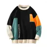 Herrtröjor tröja män harajuku mode stickad hiphop streetwear tecknad pullover överdimensionerad casual par o-hals vintage