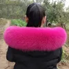 Lenços Mulheres Genuínas 100% Real Natural Fur Collar Casaco Capa Cachecol Sólido Feminino Custom Made Scarves1232f