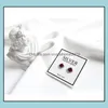 Stud Studs Boucle d'oreille pour femmes Fashion Designer Noir Rouge Onyx Bijoux de luxe Trèfles à quatre feuilles 925 Sterling Sier Plaqué Charme Acc Otcth