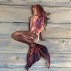 Sculptures Metal Wrought Iron Mermaids Crafts Mermaids Metal Fish Tail Wall Art For Home Garden Beach Home Decoration Ornaments