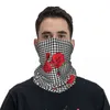 Sciarpe Bianco e nero Motivo pied de poule con rose rosse Bandana Ghetta per il collo Sciarpa avvolgente stampata Passamontagna caldo Ciclismo per uomo Donna