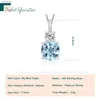 ペンダントネックレスPotiy Cushion Natural Sky Blue Topaz 925 Sterling Silver Pendant Gemstone Statement Women No Chain Cute Valentines Giftl242313