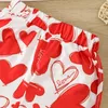 Set di abbigliamento Wankitoi Ragazza per bambini Completi per San Valentino Top senza maniche a cuore Pantaloncini d'amore 2 pezzi Vestiti estivi per ragazze