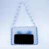 Evening Bags Customized Handmade Transparent Beaded Woven Bow Design For Women's Shoulder Bag Fashion Ins Cute Girl Handbags Women