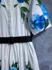 GU2024 ثوب المرأة المطبوعة في أوائل الربيع الربيع مصمم للسيدات الفساتين العلامة