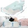 Memory Foam Pillow Sleeping Bed Orthopedic Slow Rebound Butterfly Shaped Pillow for Neck Pain Soft Relax Cervical Neck Stretcher 240306
