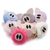 Keychains Dormon Cute Pompom Piggy Pig Animal Pom Leather Trinets Fur Ball Keyrings For Car Key Chains DK359