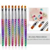 Makeup Brushes 8st Nail Brush Set Gradient Pen Flower Folor Tools Borsts Manicure UV Gel Polish LDD240313