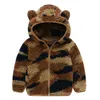 Jackets Autumn And Winter Stripes Fashion Versatile Boys Girls Warm Windproof Coat Ears Cartoon Cute Cotton