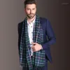 Bufandas SORRYNAM 2021 Europa Moda Mantón Hombres Invierno Cálido Tartán Bufanda Negocio Sjaal Plaid Algodón Wraps Bufanda Foulard1311c