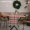 Gerring Christmas Red Plaid Table Flag Tarn Dyed Green Runner para comedor Placemat Decoración TV Gabinete Mantel 240307