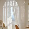 Curtains Princess Lace Curtain Breathable Tulle Drape for Living Room Bedroom Kitchen Retro Window Door Curtains Home Office Decor Rideau