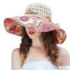 Chapeaux à large bord pliant seau mode protection UV Panama casquette extérieure été pare-soleil femmes