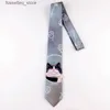 Neck Ties Free Shipping New Male mens 2020 fashio Original design personality gift necktie cute meow cat 7CM printed tie female students L240313