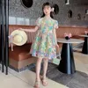 Vestidos da menina 1-13 anos crianças vestidos de verão para flor bonito vestido de manga curta roupas da criança vestido de princesa 4 7 ldd240313