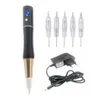 Högkvalitativ svart skruv LED Digital Permanent Makeup Tattoo Eyebrow Machine Beauty Pen Needles 240304