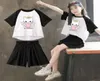 Niño para niña Conjuntos de jersey de manga corta Tela 100 Algodón Estampado Gatos encantadores Muchos ocio Estilo simple Rango de edad 110170 CM Color Co6889059