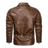 Herrenjacken Großhandel neue Lederjacke Männer Mode Slim Fit Motorrad Bikerjacke lässig