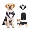 Lighters Casamento formal de casamento preto camisa de cauda para cães de cães médios Moda de moda para festa cosplay Golden Retriever Bulldog Samoyed