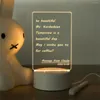 Veilleuses USB Message Board Note Créative Lumière Led Chambre Enfants Cadeau Petite Amie Confession Décoration Lampe