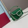 9A Senhoras bolsa designer mini loco saco Imitação de couro de ovelha de cristal Bolsa de ombro bordada Bolsa crossbody de alta qualidade Bolsa de moda Bolsa de câmera de luxo NOVO