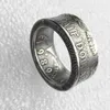 Кольцо с монетой, кольца ручной работы, винтажные кольца ручной работы из полудоллара Кеннеди, посеребренные, размер США 8-16 # 270d