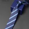 Boyun bağları Yepyeni erkek iş kravat 7cm genişliğinde çizgili boyun kravat erkekler için moda resmi kravatlar iş iş elbisesi gömlek bağları hediye kutusu l240313