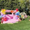 Toptan Bej Bounce House Şişirilebilir Ticari Düğün Bouncer Çocuklar Denetimler Bouncy Castle Bridal Ticari Jumper Blower ile Atlama