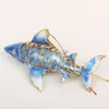 Chinese Cloisonne Enamel Filigree Shark Ornaments Furnishing Small Decorative Items Cute Animal Copper Hanging Accessories Gift306A