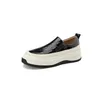 Casual Shoes Women Platform Flats Slip On Spring Loafers präglade Cow Leather Sneaker Girls Round Toe Vulcanized