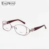 Solglasögon ramar metel legering glasögon full fälg optisk ram recept kvinnor designade elegant skådespel som läser myopia blommor öga