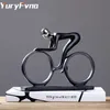 Yuryfvna Statue de vélo DHAMPION Sculpture de cycliste Figurine en résine Art abstrait moderne Athlète Vélo Figurine Décoration d'intérieur Q0525234h