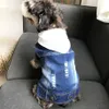 Vêtements pour chiens pour petits chiens bouledogue français veste en jean Chihuahua Jeans manteau gilet à capuche pour carlin chat Costume pour animaux de compagnie S-4XL T200710236h