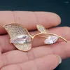 Brooches Hermosa Elegant Floral Shaped Pins Shiny White Zircon Women Fashion Jewelry Brooch Pretty Bridal Wedding Gift