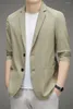 Men's Suits Small Suit Casual 2024 Spring Summer Ultra-Thin Slim Fit Single West Sun-Protective Clothing Waffle Cardigan