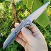 High Quality A5026 High End Flipper Knife M390 Satin Blade CNC TC4 Titanium Alloy Handle Ball Bearing Outdoor Camping Hiking Fishing EDC Pocket Knives