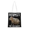 Shopping Bags Custom Capybara Robber Canvas Bag Women Portable Groceries Animal Pet Tote Shopper