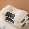 Cervical Orthopedic Neck Pillow Hjälp sömn Skydda hushållet Sojabönfiber Hög Elastisk mjuk för att sova 240304