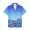 Fashion Designer Bowling Shirt Mens Casual Button Down LA CA Shirts Hawaii Floral Shirts Men Short Sleeve Dress Hawaiian Shirt M-3XL #A23