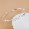 Bangle Wholesale Fine Charms Silver Color Lucky Mouse Armband For Women Wedding Cute Fashion Jewelry Christmas Gifts