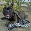 Hund Harness Collars Leases Justerbar andningsbar husdjur Vest Nylon Designer Letter Outdoor Running Training Halsband Rope Tie Collar239n