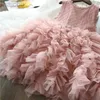 Платья для девочек Платье принцессы Праздничное повседневное летнее платье с цветочной вышивкой Cake Smash для вечеринки ldd240313