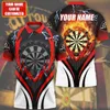 Rolig 3D Dart Custom Print Polo T-skjorta för män mode lapel kort ärm toppar sommartrend vintage kläder överdimensionerade t-shirts 240228